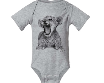 Lion Cub One Piece, Baby Shirt, Screen Print, Baby Boy, Baby Girl, Baby Shower, Graphic Tee, Children Shirt