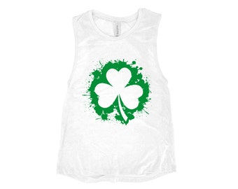 St Patricks Day Shirt Women, Lucky Tank Top, St Paddy Day Shirt, Irish shirt, Four Leaf Clover, Shamrock Shirt, Irish shirt
