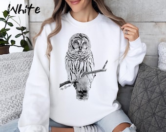 Owl Sweatshirt: Unisex Fleece Crewneck, Nature Shirt