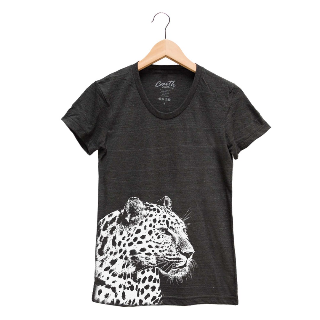 Camisa de leopardo camisa de gato camiseta de leopardo camisa de mujer camisa con estampado animal camisa negra top lindo camisa divertida