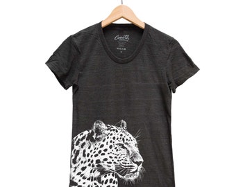Leopard Shirt, Cat Shirt, Leopard Tshirt, Women Shirt, Animal Print Shirt, Black Shirt, Cute Top, Funny Shirt, Cute Shirt, Gift fo Her