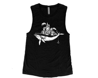 Whale Tank Top for Women Animal Shirt Gift for Her Summer Racerback Tank Top Cute Screenprint Top for Girl Birthday Graphic Tee
