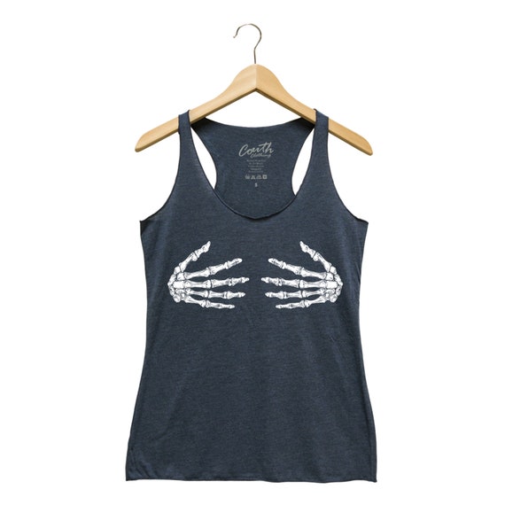 Skeleton Hands Halloween Tank Top: Gothic Racerback Shirt