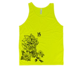 Flower Shirt, Nature Shirt, Plant Tank Top, Mens Tank Top, Beach Shirt, Camping Shirt, Black Tank Top, Graphic Tee, Womens Tank