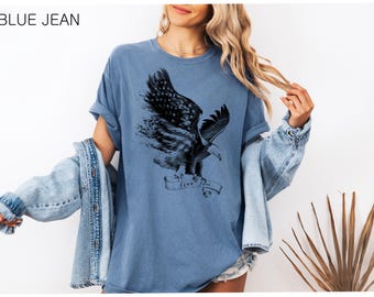 Eagle T shirt, Comfort Colors® Unisex T-shirt, Women's T-shirt, Bird Shirt, Yoga T-shirt, Retro T-shirt, 100% Cotton, Graphics