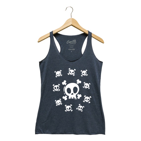 ハロウィン スケルトン レーサーバック タンクトップ：絵文字スカル