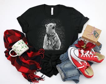 Christmas Shirt, Polar Bear Shirt, Santa Shirt, Christmas Gift, Christmas Tshirt, Funny Shirt, Holiday Gift, Graphic Tee
