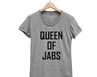 Womens Boxing Graphic Tee: Funny Workout Tri-Blend Shirt