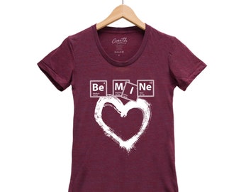 VALENTINES DAY Women Junior Shirt Triblend T-shirt Hand Screen Print Gift for Girlfriend Heart Shirt Valentine Shirt Couple Shirt