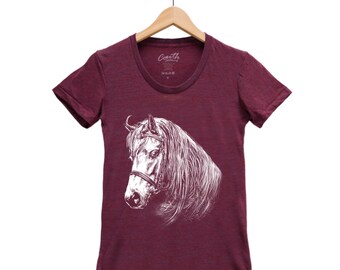 HORSE Shirt, Womens Junior Tshirt, Animal Shirt, Summer Shirt, Cute Shirt, Nature Shirt, Birthday Gift, Graphic Tee, Funny Shirt