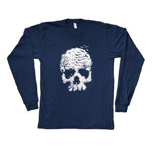 Halloween Skull Long Sleeve Shirt: Gothic Horror Tee