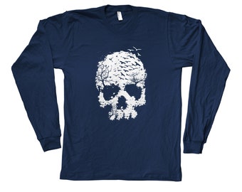 Halloween Long Sleeve Shirt, Skull Long Sleeve, Gothic Tshirt, Halloween Gift, Horror Shirt, Ghost Shirt, Scary Shirt, Boo Shirt, Emoji