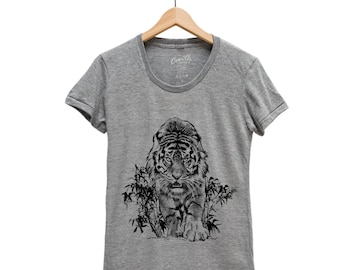 Tiger Shirt for Women Junior Graphic Tee Gift for Her Animal Shirt Gift for Girl Nature Tshirt Gift for Cat Lover Shirt with Tiger