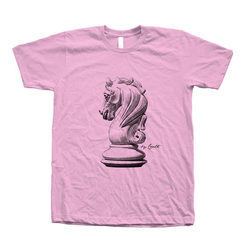 Chess T-shirt, Knight T Shirt, Unisex T-shirt, Men's T-shirt, Screen Print. Crew Neck Tshirt , Gifr for Men, Dad Gift Pink