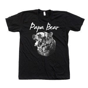 Papa Bear Tshirt for Men Gift for Dad Graphic Tee Gift for Men Shirt Animal T-shirt Gift for Granpa Black