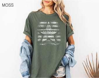 Patriotic Shirt, American Flag T shirt, Comfort Colors® Unisex T-shirt, Women's T-shirt, Flag Shirt, Retro T-shirt, Military Shirt