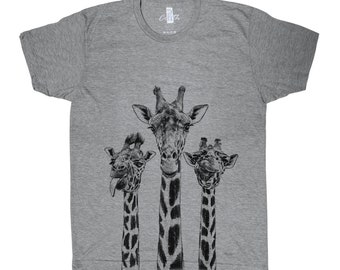 Giraffe T-shirt, Men T shirt, Graphic Tee, Animal Print, Gift for Men, Dad Gift, Screen Print, Short Sleeve Tshirt, T-shirt for Women