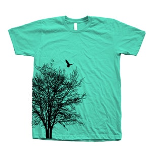 Tree Shirt, Nature Shirt, Tree Tshirt, Nature Shirt, Summer Shirt, Camping Shirt, Bird Shirt, Black Tshirt, Graphic Tee, Bird Shirt Mint