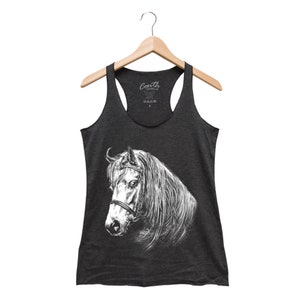Horse Tank Top, Shirt for Women, Animal Shirt, Gift for Women, Racerback Tank Top, Tank Top for Girl, Shirt with Horse, Roder Shirt