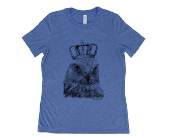 Hawk Shirt, Womens Tshirt, Bird Shirt, Summer Shirt, Screenprint Shirt, Animal Shirt, Birthday Gift, Graphic Tee