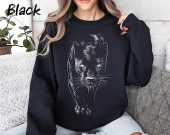 Panther Sweatshirt: Unisex Fleece Crewneck, Nature Shirt