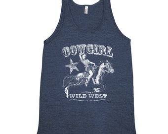 Cowgirl Shirt, Western Shirt, Horse Shirt, Rodeo Shirt, Country Shirt, Black Tank Top, Graphic Tee , Womens Tank
