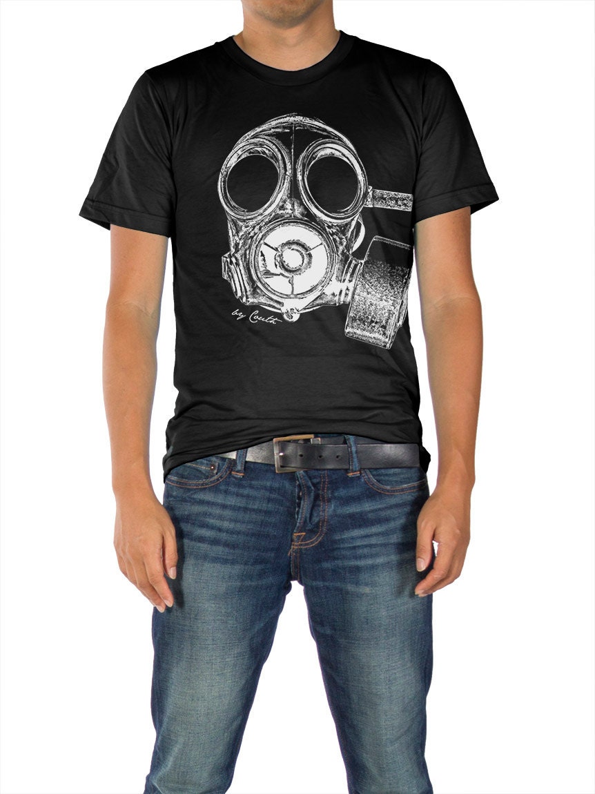Men's T-shirt Vintage Gas Mask Steampunk 100% Cotton - Etsy