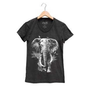 Elephant Junior Shirt, Shirt for Women, T-shirt with Elephant, Gifr for Women, Animal T shirt, Graphic Tee, Yoga Top