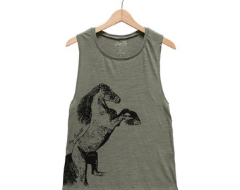 Horse Tank Top for Women Shirt for Concert Gift for Women Western Shirt Graphic Tee for Country Girl Racerback Tank Top Rodeo Shirt