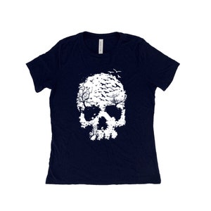 Skull Graphic Tee: Halloween Gothic Screenprint T-Shirt