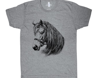 Horse tshirt, Horse Shirt, Animal Tshirt, Gift for Dad, Gift for Him, Funny Shirt, Screenprint, Graphic Tee, Birthday Gift, Christmas Gift