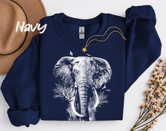 Elephant Sweatshirt: Unisex Fleece Crewneck, Nature Shirt
