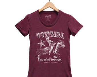 Cowgirl T-shirt, Junior Tshirt, Rodeo Shirt, Country Life, Country Apparel, Triblend Shirt, Screen Print, Western Graphic Tee, Girls T-shirt