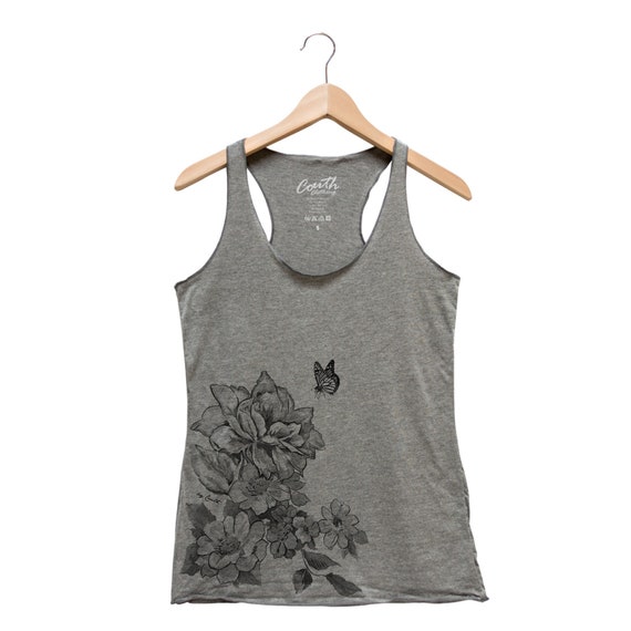 Women's Charcoal Grey Camisole Tank Top Shirt Cotton Blend Layering Tee -  Purple Leopard Boutique