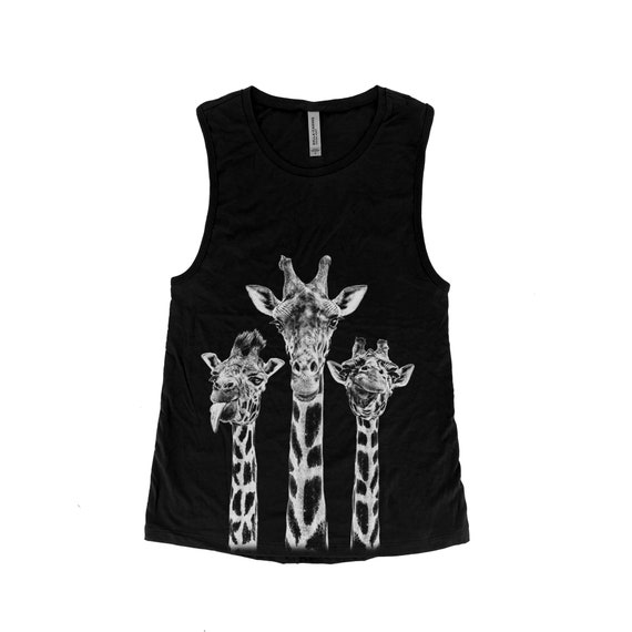 Three Giraffe Graphic Tank Tops Three Giraffe Graphic Tank Tops