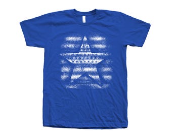 Mens American Flag T-Shirt: Hand Screen Printed Cotton Graphic Tee