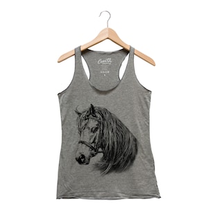 Horse Tank Top, Shirt for Women, Animal Shirt, Gift for Women, Racerback Tank Top, Tank Top for Girl, Shirt with Horse, Roder Shirt