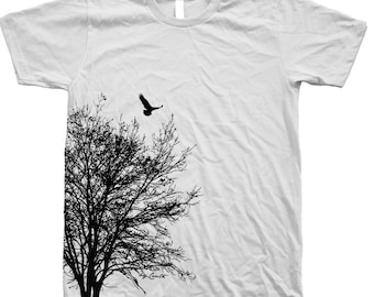 Tree T-shirt, Men's T-shirt, Unisex T-shirt, Screen Print, Crew Neck, 100% Cotton, Tree Shirt, White T-shirt, Short Sleeve