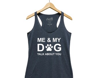Womens Tank Top, Dog Lover Shirt, Cute Animal Print Shirt, Triblend Racerback Tank Top, Screen Print, Graphic Tee, Flowy Tank Top