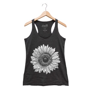 Sunflower Tank Top, Sunflower Shirt, Floral Shirt, Flower Tank Top, Garden Shirt, Womens Summer Shirt, Sunshine Shirt