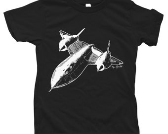 SR 71 Boys Tshirt, Birthday Gift, Airplane Tshirt, Toddler Shirt, Girls Tshirt, Blackbird Tshirt, Christmas Gift, Kids Tshirt