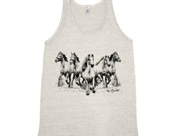 Horse Tank Top, Mens Shirt, Screen Print, Animal Shirt, Graphic Tee, Fathers Day, Animal Print, Cute T-shirt, Nature Shirt