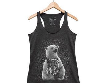 Polar Bear Tank Top, Bear Shirt, Cute Tank Top, Christmas Gift, Christmas Shirt, Animal Tank Top, Graphic Tank Top