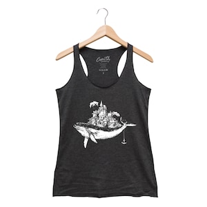 Whale Tank Top for Women Animal Shirt Gift for Her Summer Racerback Tank Top Cute Screenprint Top for Girl Birthday Graphic Tee