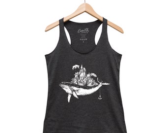 Whale Tank Top for Women Animal Shirt Gift for Her Summer Racerback Tank Top Cute Screenprint Top for Girl Birthday Graphic Tee