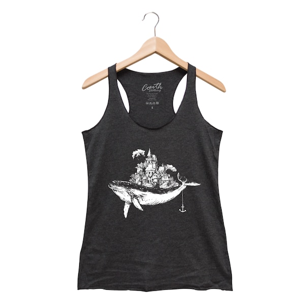 Whale Racerback Tank Top: Screenprint Animal Shirt