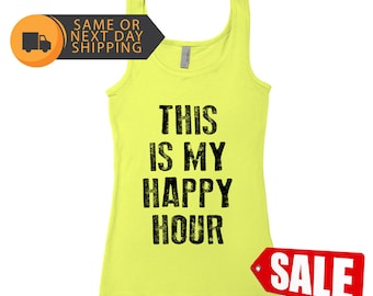 Workout Tank Top for Women, Yoga Top, Fitness Tank Top, This is My Happy Hour, Funny Shirt, Gym Shirt, Yoga Gift, Birthday Gift, Summer Tee
