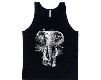 Men Tank Top, Elephant Tank Top, Shirt for Men, Women Tank Top, Shirt for Women, Summer Shirt, Vacay Shirt, Gift for Men, Animal Shirt