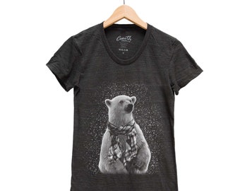 Polar Bear Tshirt, Bear Shirt, Womens Junior Tshirt, Cute Tshirt, Christmas Gift, Christmas Shirt, Animal Shirt, Graphic Tee
