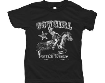 Kids Cowgirl T-shirt, Shirt for Girl, Country Girl Shirt, Toddler Shirt, Crew Neck, Cotton T-shirt, Graphic Tee, Horse Tshirt, Gift for Girl